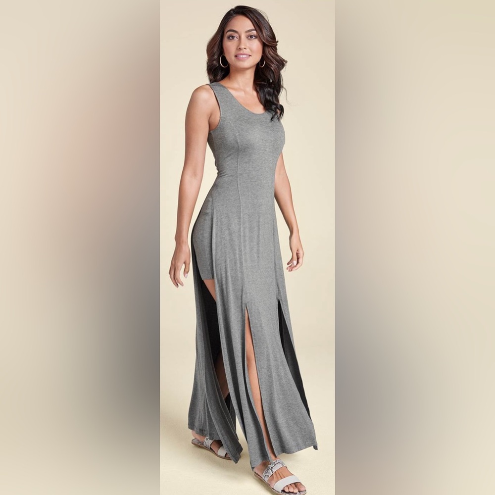 High Slit Casual Maxi Dress